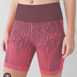 Lululemon Athletica Pink and Red Bike Shorts